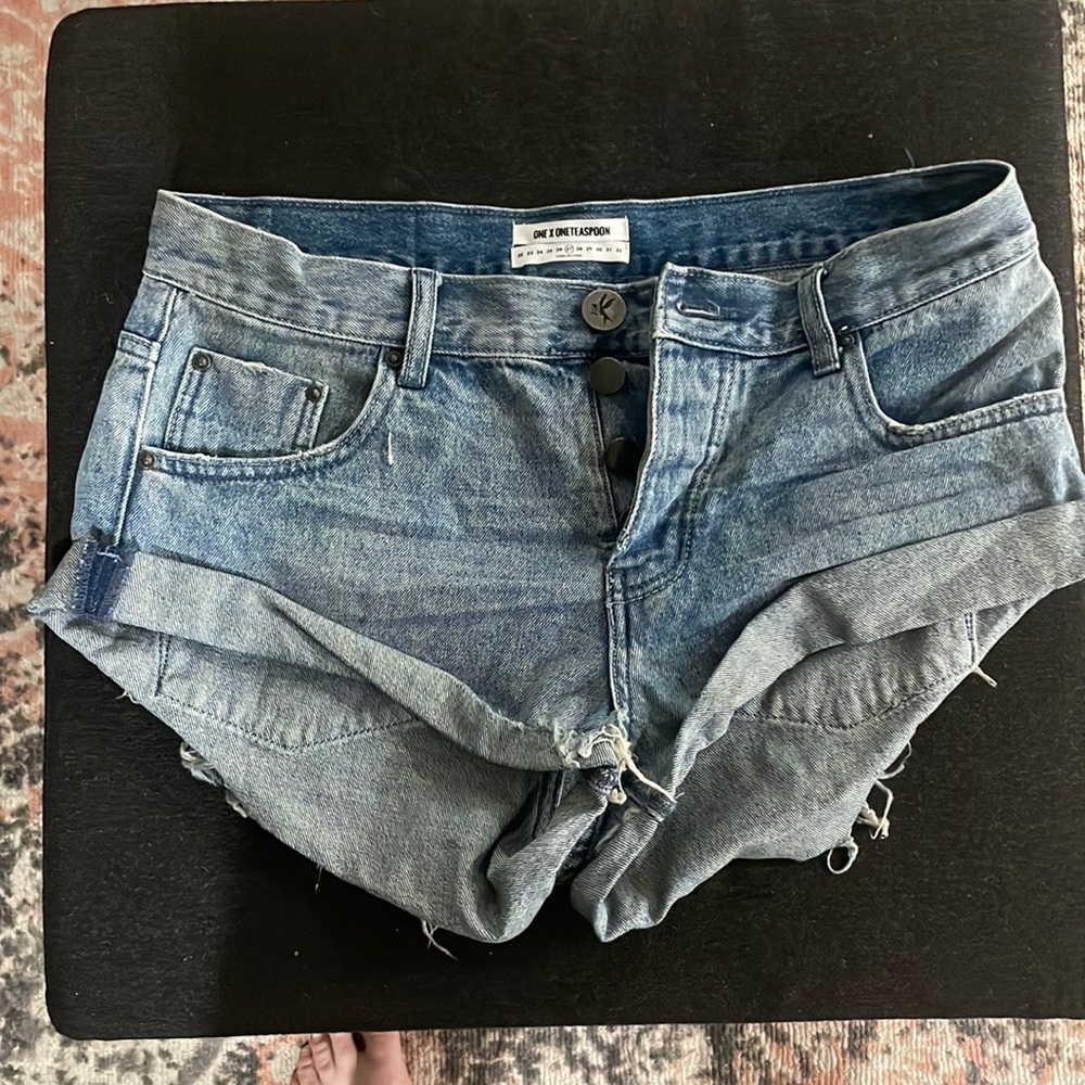 One X  One Teaspoon cuffed jean shorts